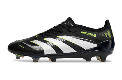 Men's Adidas Predator 25 Elite FG Firm Ground Low-Tops Football Boots - Black/White/Yellow