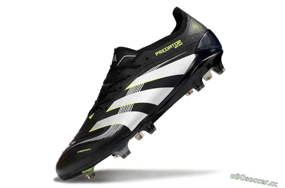 Men's Adidas Predator 25 Elite FG Firm Ground Low-Tops Football Boots - Black/White/Yellow 5