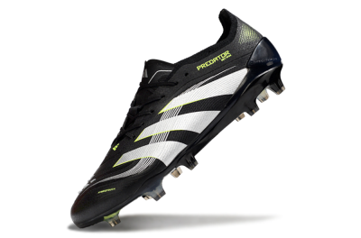 Men's Adidas Predator 25 Elite FG Firm Ground Low-Tops Football Boots - Black/White/Yellow