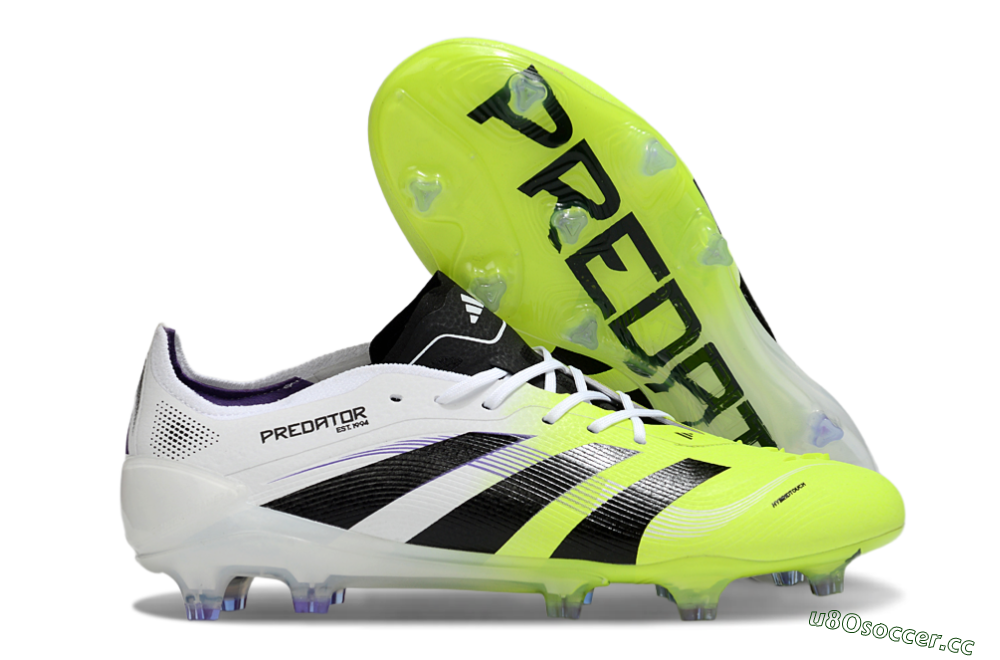 Men's Adidas Predator 25 Elite FG Firm Ground Low-Tops Football Boots - White/Yellow/Black 2