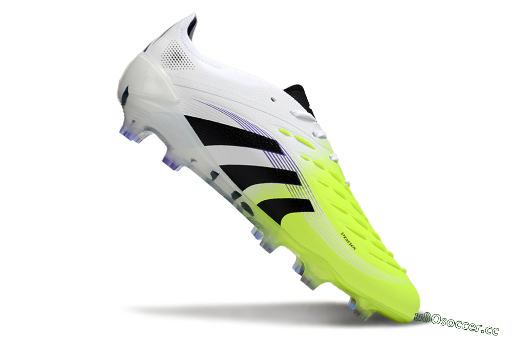Men's Adidas Predator 25 Elite FG Firm Ground Low-Tops Football Boots - White/Yellow/Black 4