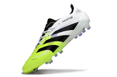 Men's Adidas Predator 25 Elite FG Firm Ground Low-Tops Football Boots - White/Yellow/Black
