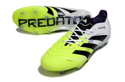 Men's Adidas Predator 25 Elite FG Firm Ground Low-Tops Football Boots - White/Yellow/Black