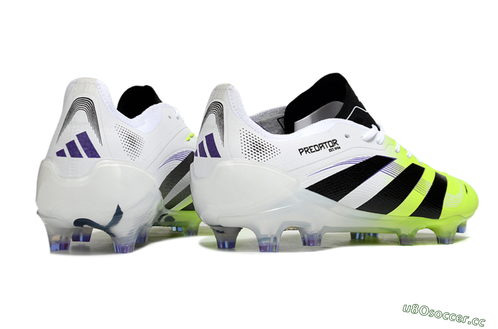 Men's Adidas Predator 25 Elite FG Firm Ground Low-Tops Football Boots - White/Yellow/Black 6