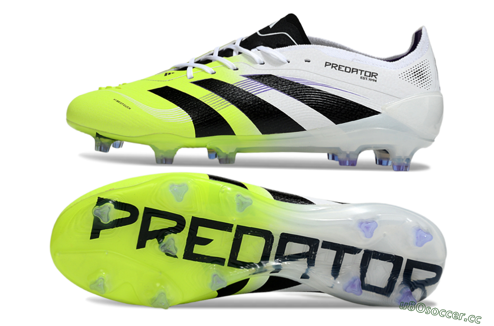 Men's Adidas Predator 25 Elite FG Firm Ground Low-Tops Football Boots - White/Yellow/Black 1