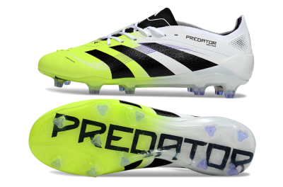 Men's Adidas Predator 25 Elite FG Firm Ground Low-Tops Football Boots - White/Yellow/Black