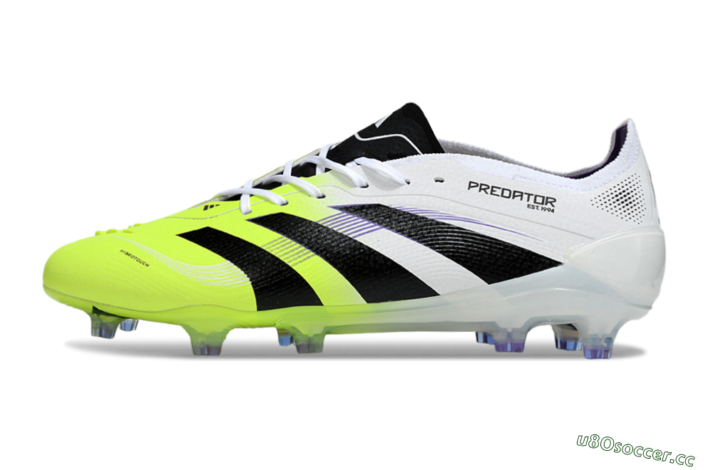 Men's Adidas Predator 25 Elite FG Firm Ground Low-Tops Football Boots - White/Yellow/Black 0
