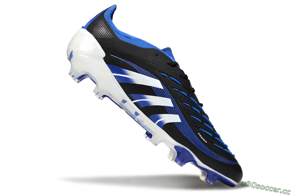 Men's Adidas Predator 25 Elite FG Firm Ground Low-Tops Football Boots - Black/White/Blue 4