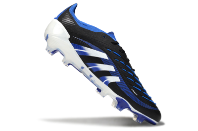 Men's Adidas Predator 25 Elite FG Firm Ground Low-Tops Football Boots - Black/White/Blue