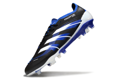 Men's Adidas Predator 25 Elite FG Firm Ground Low-Tops Football Boots - Black/White/Blue