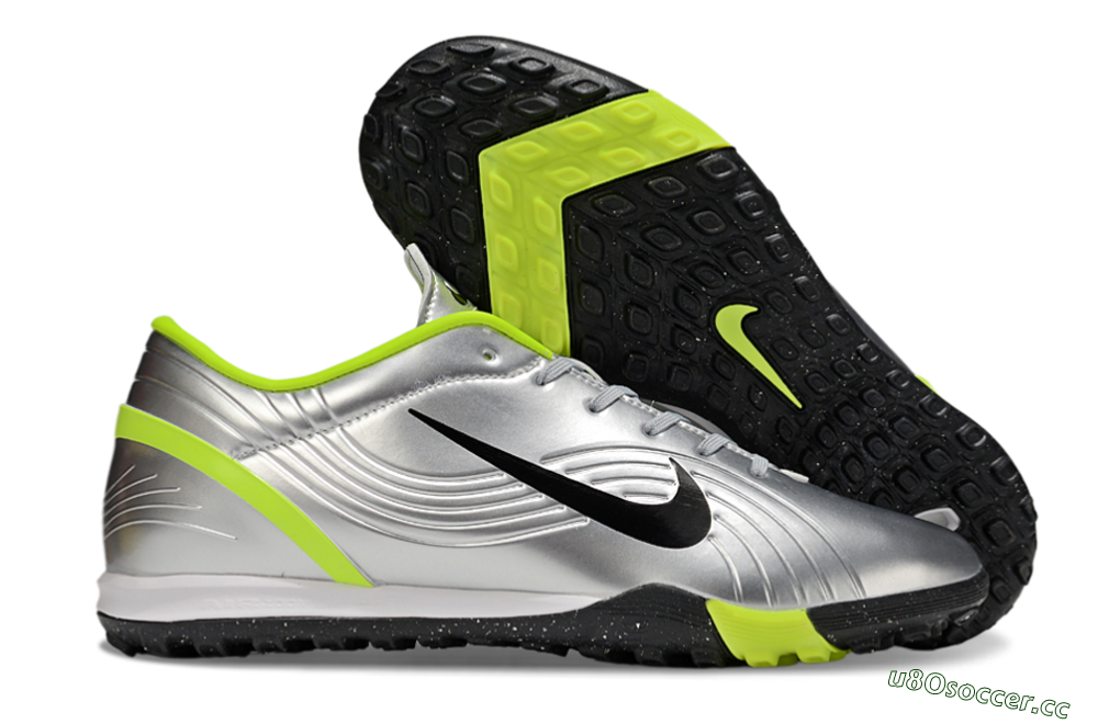 Unisex Nike Air Zoom Mercurial Vapor 16 Academy TF Artificial Turf Low-Tops Football Shoes - Silver/Black/Yellow 2