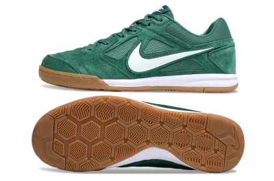 Men's Nike Lunar Gato 2 IC Indoor & Futsal Low-Tops Football Shoes - Green/White/Brown