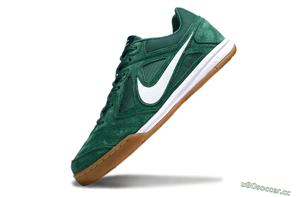 Men's Nike Lunar Gato 2 IC Indoor & Futsal Low-Tops Football Shoes - Green/White/Brown 5