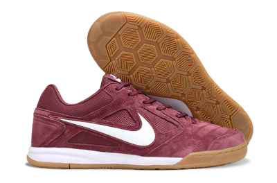 Men's Nike Lunar Gato 2 IC Indoor & Futsal Low-Tops Football Shoes - Red/White/Brown