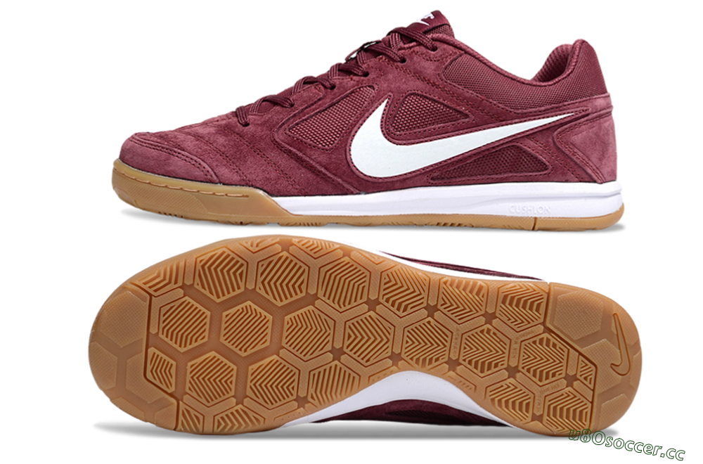 Men's Nike Lunar Gato 2 IC Indoor & Futsal Low-Tops Football Shoes - Red/White/Brown 1
