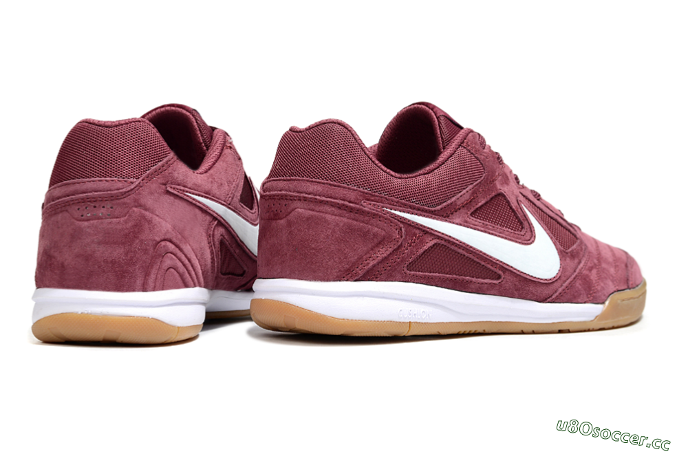Men's Nike Lunar Gato 2 IC Indoor & Futsal Low-Tops Football Shoes - Red/White/Brown 6