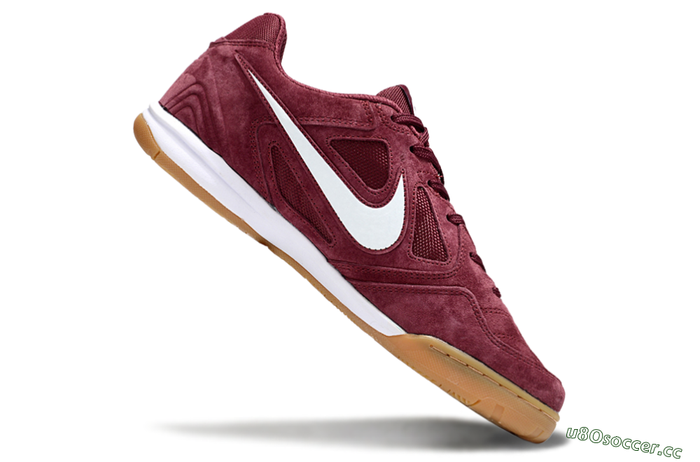 Men's Nike Lunar Gato 2 IC Indoor & Futsal Low-Tops Football Shoes - Red/White/Brown 4