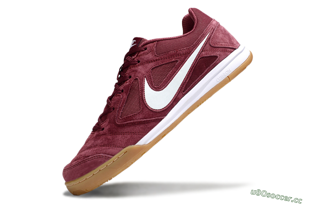 Men's Nike Lunar Gato 2 IC Indoor & Futsal Low-Tops Football Shoes - Red/White/Brown 5