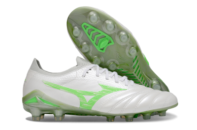 Men's Mizuno Morelia Neo 4 Bate FG Firm Ground Low-Tops Football Boots - White/Yellow