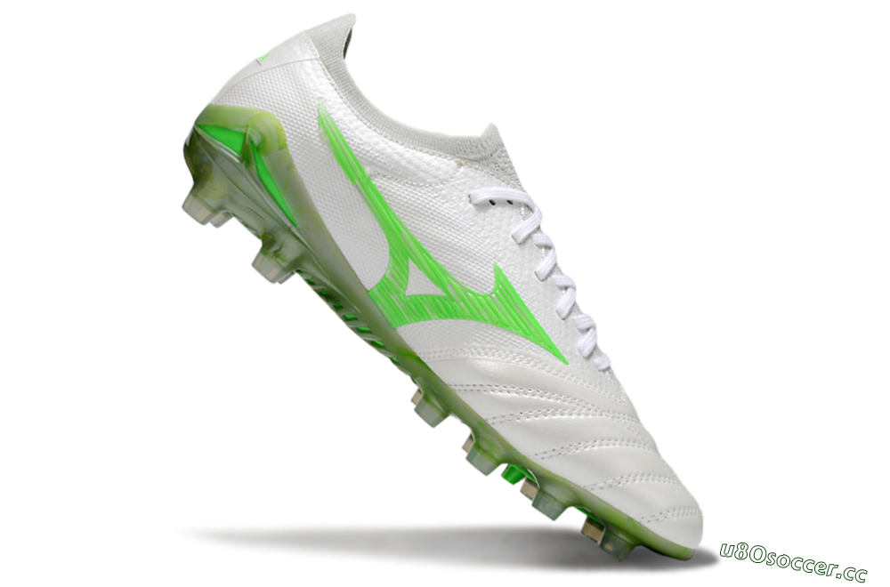 Men's Mizuno Morelia Neo 4 Bate FG Firm Ground Low-Tops Football Boots - White/Yellow 4
