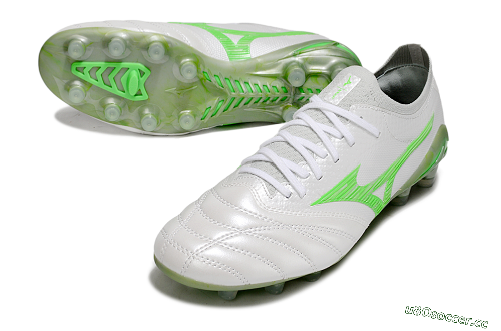 Men's Mizuno Morelia Neo 4 Bate FG Firm Ground Low-Tops Football Boots - White/Yellow 3