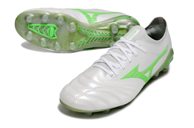 Men's Mizuno Morelia Neo 4 Bate FG Firm Ground Low-Tops Football Boots - White/Yellow
