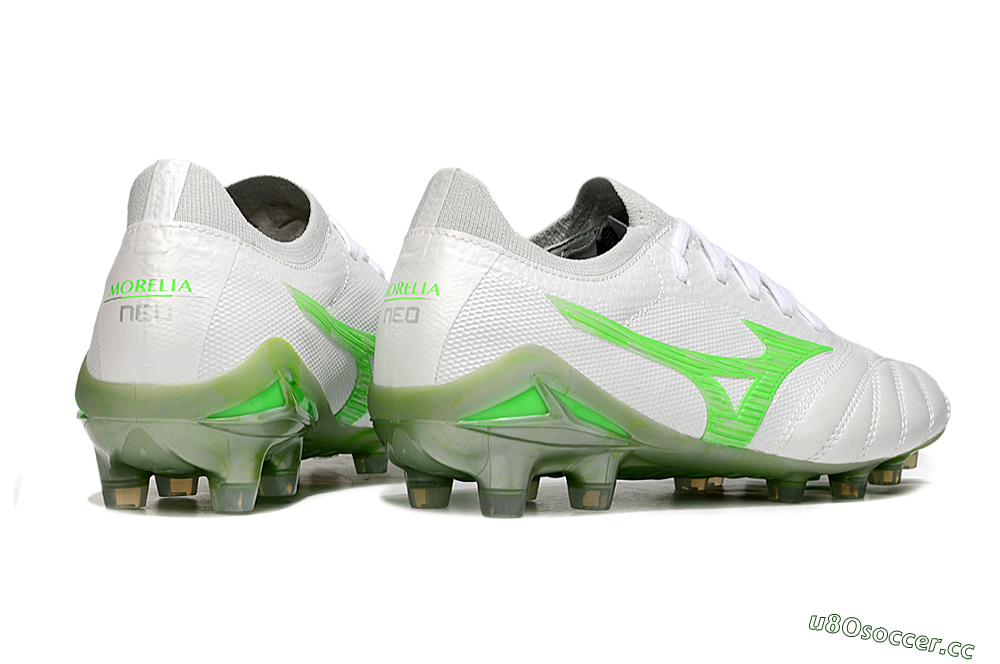 Men's Mizuno Morelia Neo 4 Bate FG Firm Ground Low-Tops Football Boots - White/Yellow 6