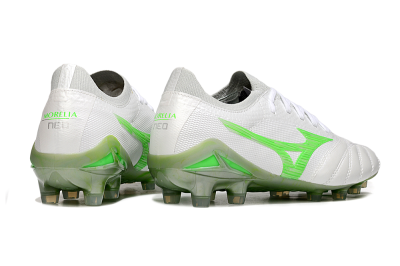 Men's Mizuno Morelia Neo 4 Bate FG Firm Ground Low-Tops Football Boots - White/Yellow