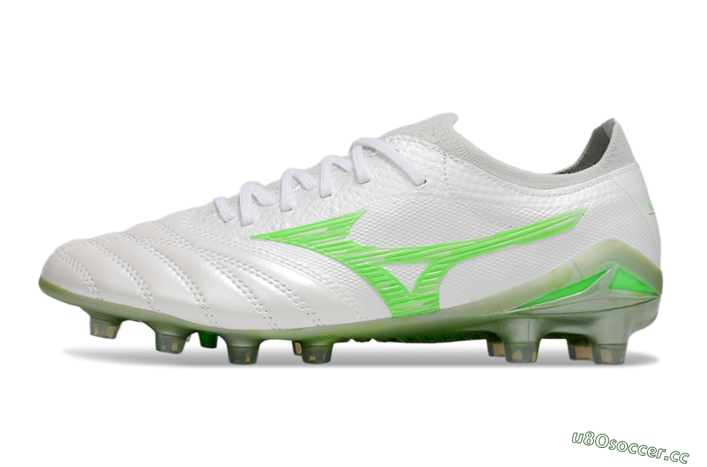 Men's Mizuno Morelia Neo 4 Bate FG Firm Ground Low-Tops Football Boots - White/Yellow 0