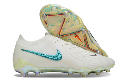 Men's Nike Phantom GX 2 Elite AG Artificial Grass Low-Tops Football Boots - Beige/Blue/Gold