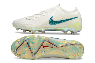 Men's Nike Phantom GX 2 Elite AG Artificial Grass Low-Tops Football Boots - Beige/Blue/Gold