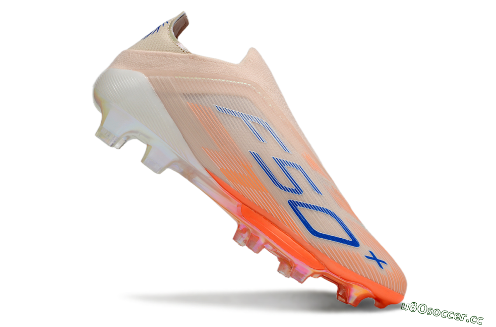 Men's Adidas F50+ Elite Laceless FG Firm Ground Low-Tops Football Boots - Pink/Orange/Blue 4