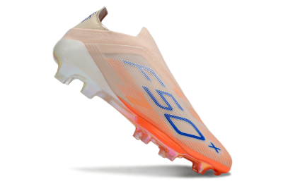 Men's Adidas F50+ Elite Laceless FG Firm Ground Low-Tops Football Boots - Pink/Orange/Blue