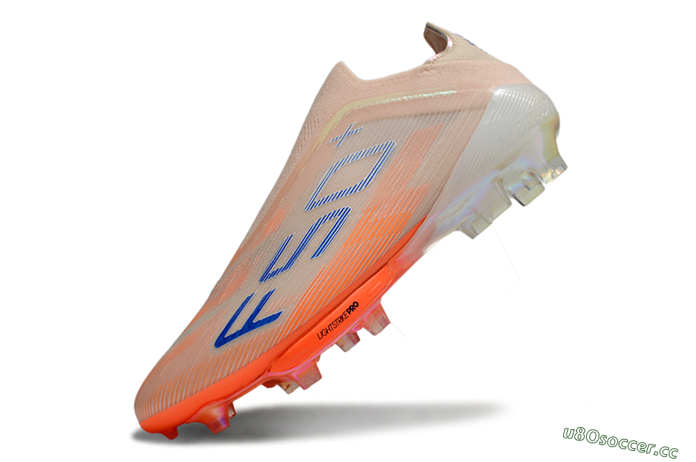 Men's Adidas F50+ Elite Laceless FG Firm Ground Low-Tops Football Boots - Pink/Orange/Blue 5