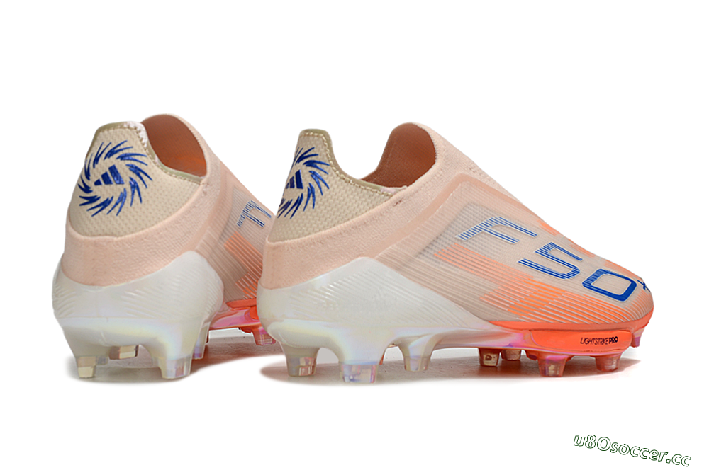 Men's Adidas F50+ Elite Laceless FG Firm Ground Low-Tops Football Boots - Pink/Orange/Blue 6