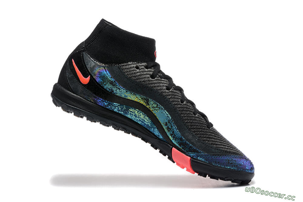 Men's Nike Air Zoom Mercurial Superfly 10 Elite TF Artificial Turf High-Tops Football Shoes - Black/Grey/Pink 7
