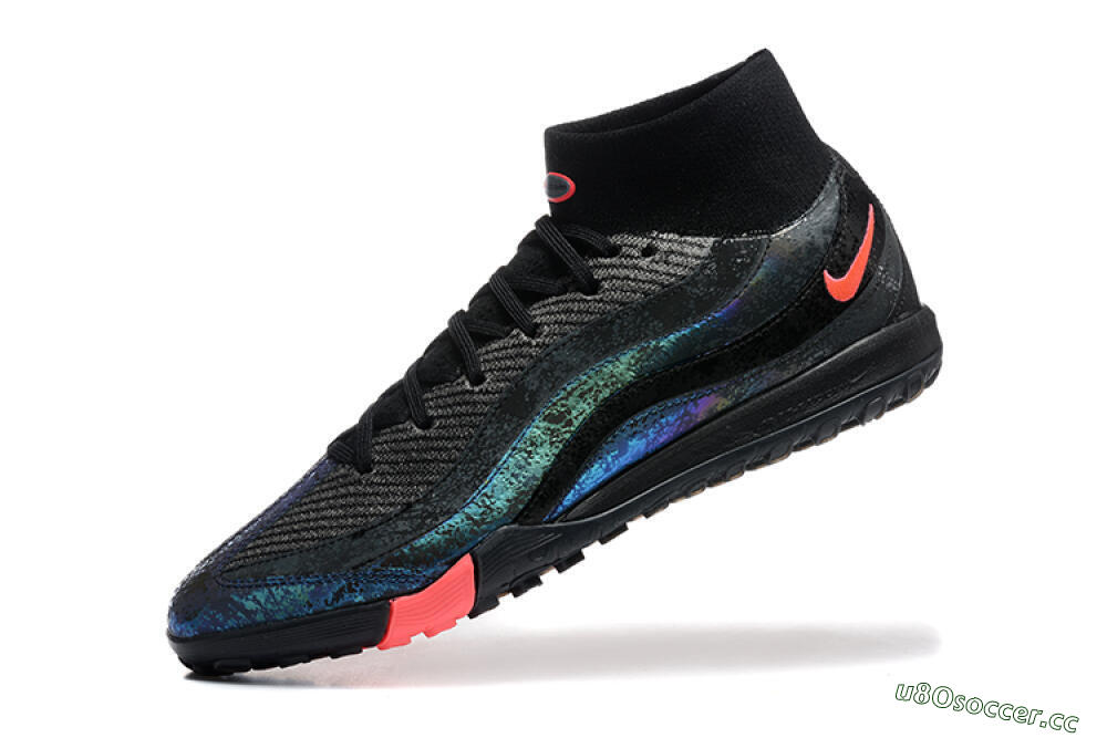 Men's Nike Air Zoom Mercurial Superfly 10 Elite TF Artificial Turf High-Tops Football Shoes - Black/Grey/Pink 8