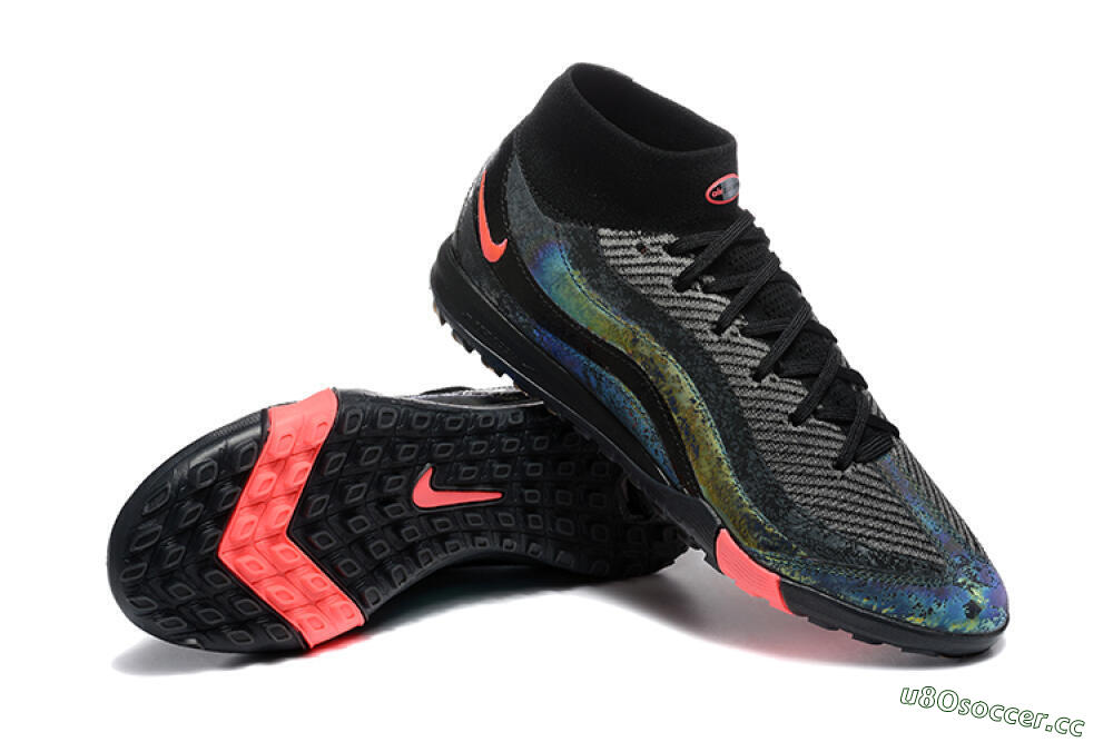 Men's Nike Air Zoom Mercurial Superfly 10 Elite TF Artificial Turf High-Tops Football Shoes - Black/Grey/Pink 4