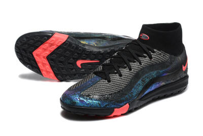 Men's Nike Air Zoom Mercurial Superfly 10 Elite TF Artificial Turf High-Tops Football Shoes - Black/Grey/Pink
