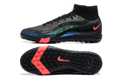 Men's Nike Air Zoom Mercurial Superfly 10 Elite TF Artificial Turf High-Tops Football Shoes - Black/Grey/Pink