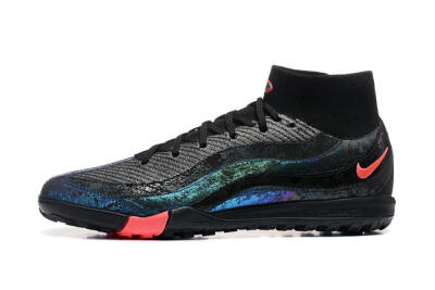 Men's Nike Air Zoom Mercurial Superfly 10 Elite TF Artificial Turf High-Tops Football Shoes - Black/Grey/Pink