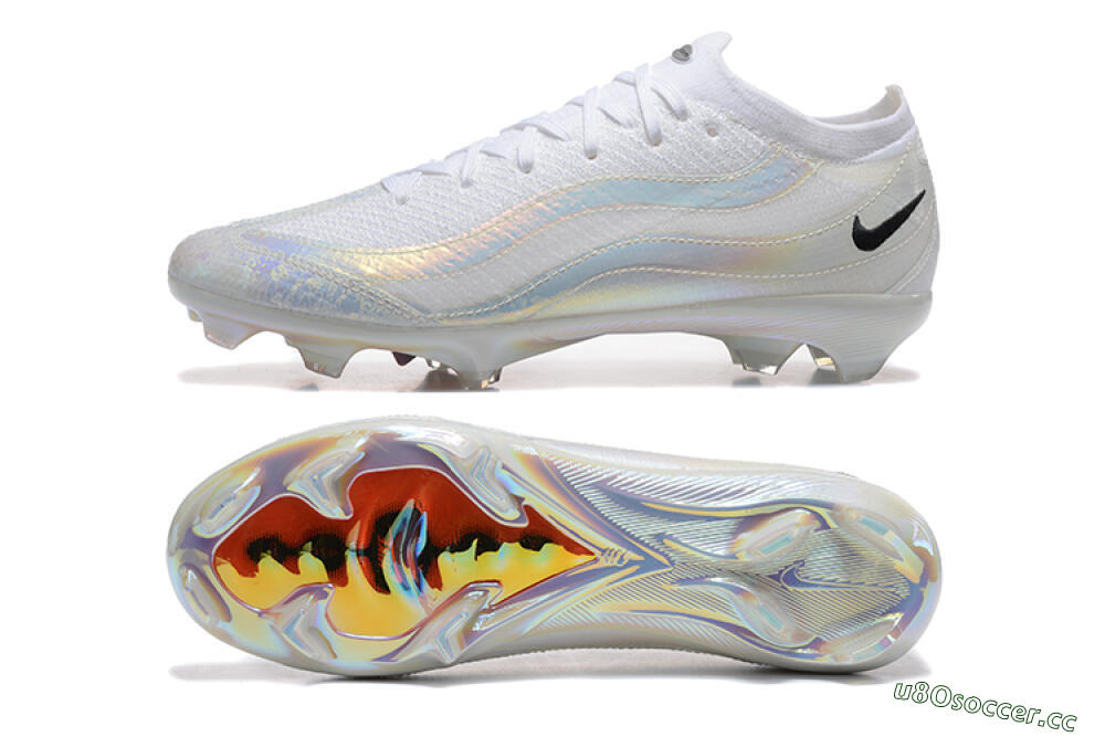 Men's Nike Air Zoom Mercurial Vapor 16 Elite FG Firm Ground Low-Tops Football Boots - White/Black 1