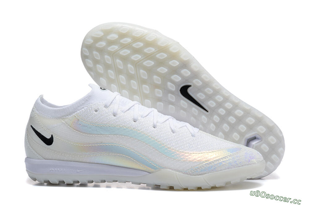 Men's Nike Air Zoom Mercurial Vapor 16 Elite TF Artificial Turf Low-Tops Football Shoes - White/Black 2