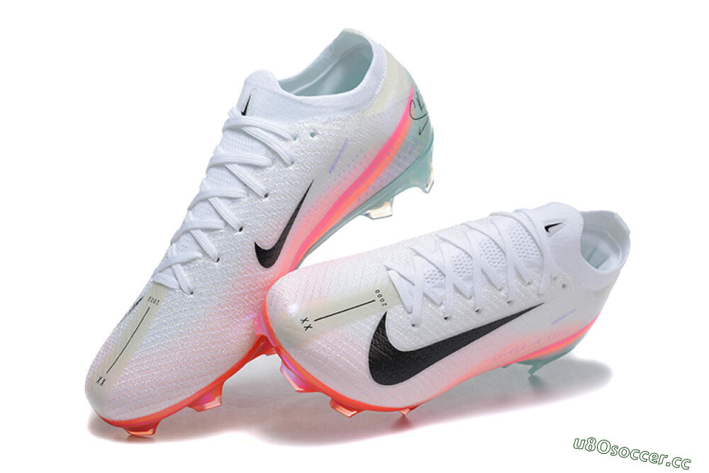 Men's Nike Air Zoom Mercurial Vapor 16 Elite FG Firm Ground Low-Tops Football Boots - White/Black/Pink 6