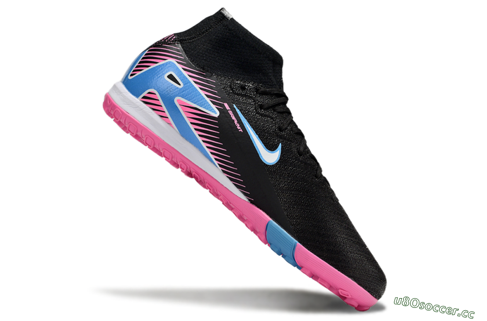 Unisex Nike Air Zoom Mercurial Superfly 10 Elite TF Artificial Turf High-Tops Football Shoes - Black/White/Blue/Pink 4