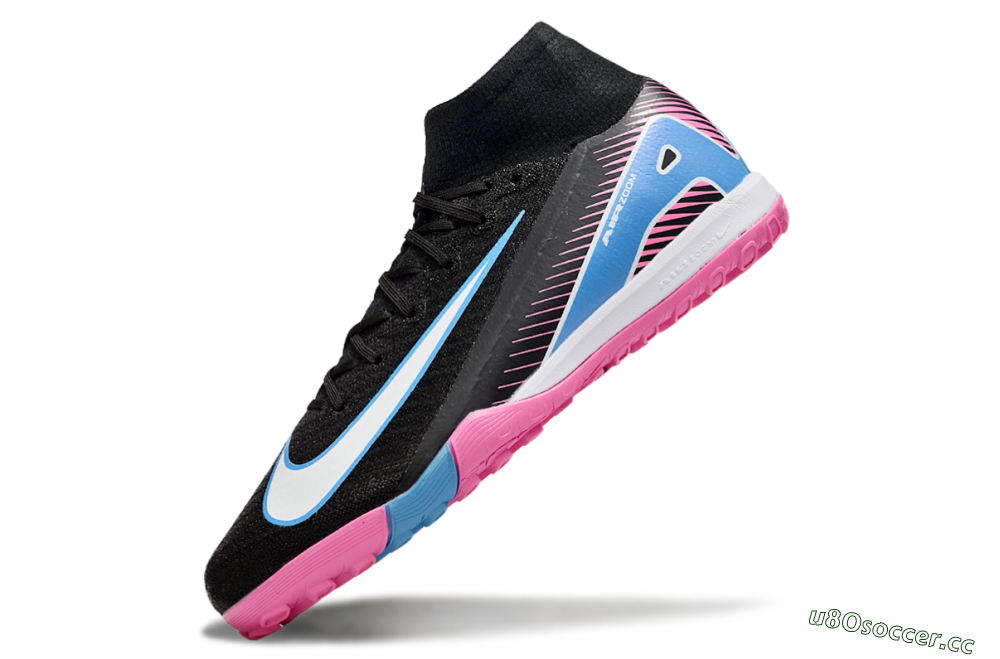 Unisex Nike Air Zoom Mercurial Superfly 10 Elite TF Artificial Turf High-Tops Football Shoes - Black/White/Blue/Pink 5