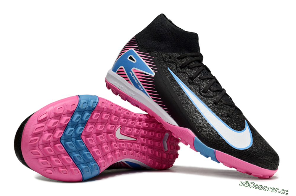 Unisex Nike Air Zoom Mercurial Superfly 10 Elite TF Artificial Turf High-Tops Football Shoes - Black/White/Blue/Pink 1