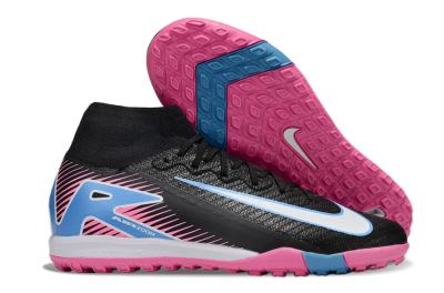Unisex Nike Air Zoom Mercurial Superfly 10 Elite TF Artificial Turf High-Tops Football Shoes - Black/White/Blue/Pink