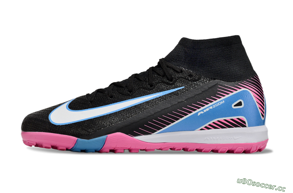Unisex Nike Air Zoom Mercurial Superfly 10 Elite TF Artificial Turf High-Tops Football Shoes - Black/White/Blue/Pink 0