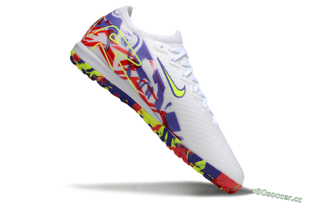Unisex Nike Air Zoom Mercurial Vapor 16 Elite TF Artificial Turf Low-Tops Football Shoes - White/Yellow/Purple/Red 4